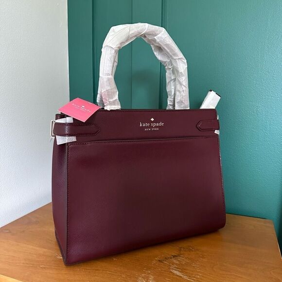 Kate Spade New York Leather Large Satchel Staci in Cherrywood - Picture 2 of 14